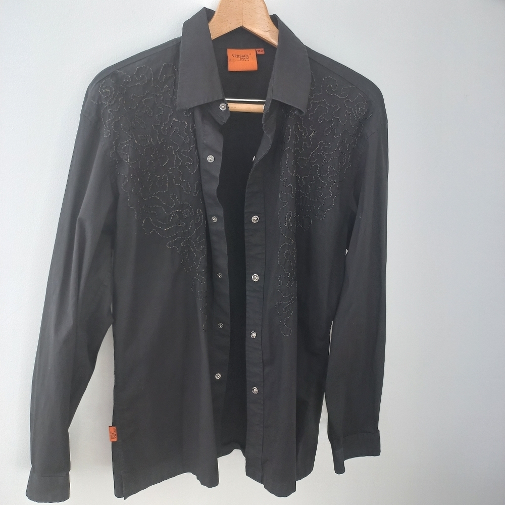 Versace Dolm Men’s Black Long Sleeve Button Up Shirt Size XXXL